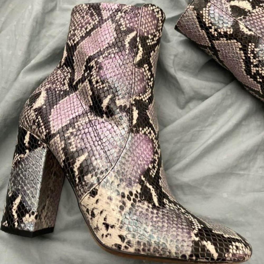 ALDO IRIDESCENT SNAKE BOOTS